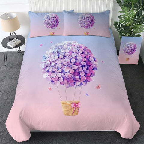 Image of Floral Airship Comforter Set - Beddingify