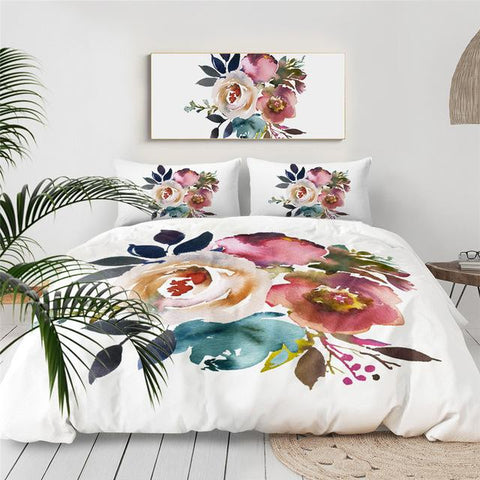 Image of Watercolor Floral Comforter Set - Beddingify