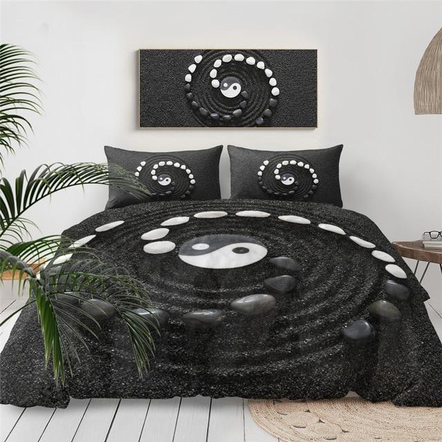 Black Yin and Yang Comforter Set - Beddingify