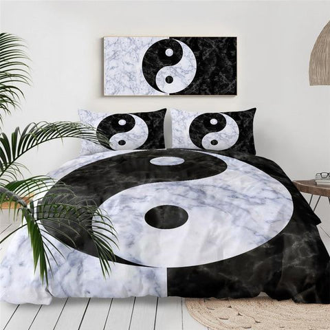 Image of Black White Yin and Yang Comforter Set - Beddingify