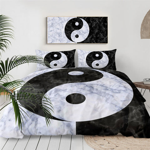 Image of Black White Yin and Yang Bedding Set - Beddingify