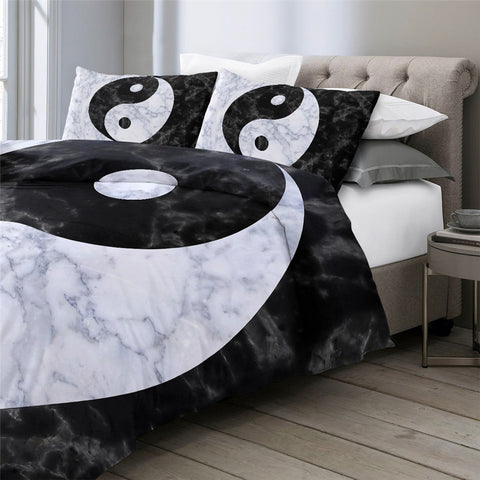 Image of Black White Yin and Yang Bedding Set - Beddingify