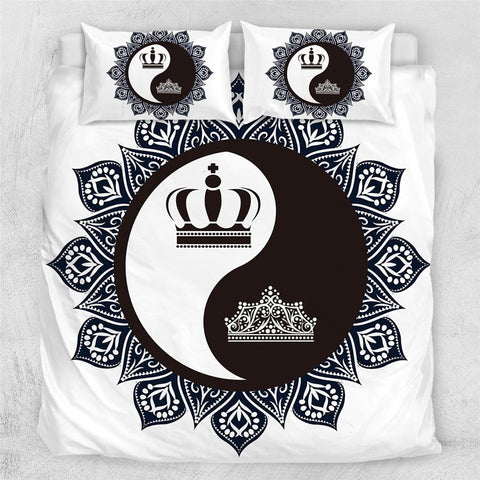 Image of Crown Yin and Yang Comforter Set - Beddingify