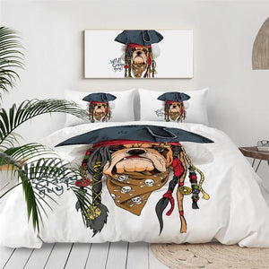 Pirate Bulldog Dogs Comforter Set - Beddingify