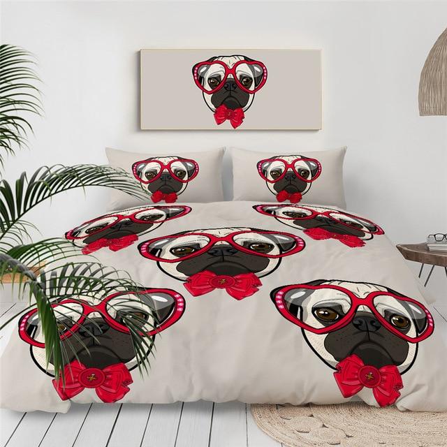 Funny Bulldog Dogs Comforter Set - Beddingify