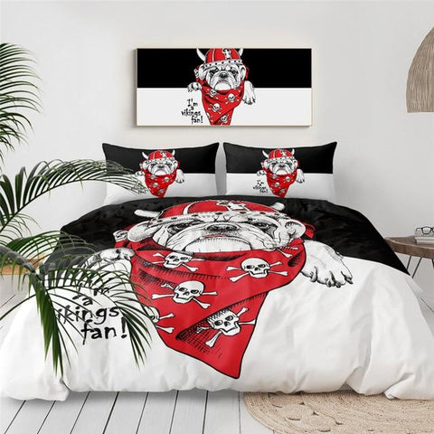Image of Viking Bulldog Dogs Comforter Set - Beddingify