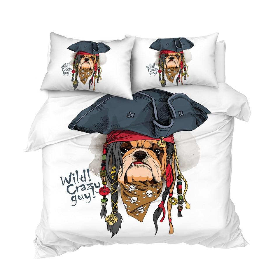 Pirate Bulldog Dogs Comforter Set - Beddingify