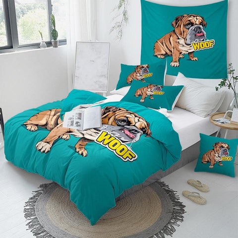 Image of Bulldog Dogs Comforter Set - Beddingify