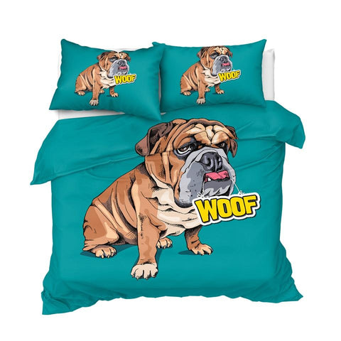 Image of Bulldog Dogs Comforter Set - Beddingify