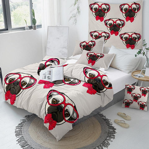 Image of Funny Bulldog Dogs Comforter Set - Beddingify