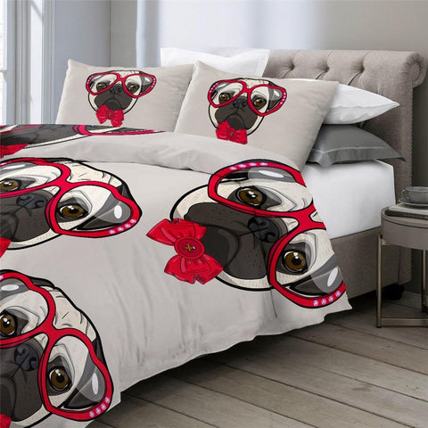 Image of Funny Bulldog Dogs Comforter Set - Beddingify