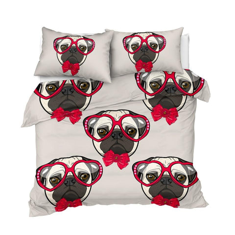 Image of Funny Bulldog Dogs Comforter Set - Beddingify