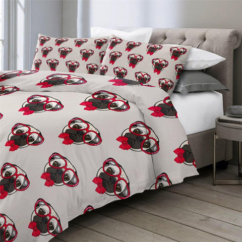 Image of Tiny Bulldog Dogs Comforter Set - Beddingify