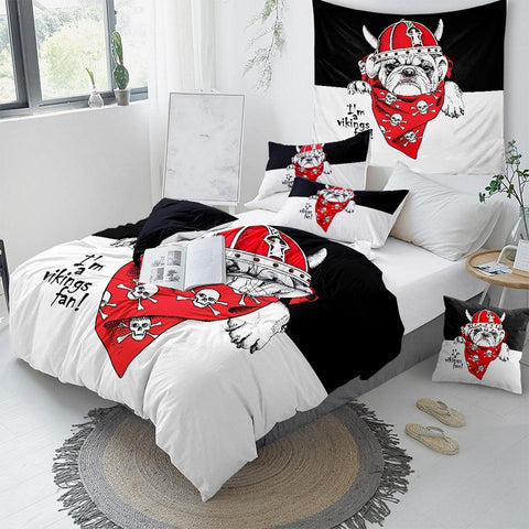 Image of Viking Bulldog Dogs Comforter Set - Beddingify