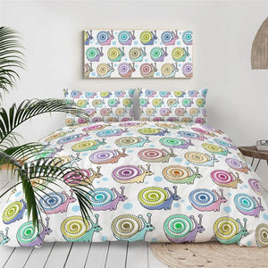 Kawaii Snails Kids Comforter Set - Beddingify