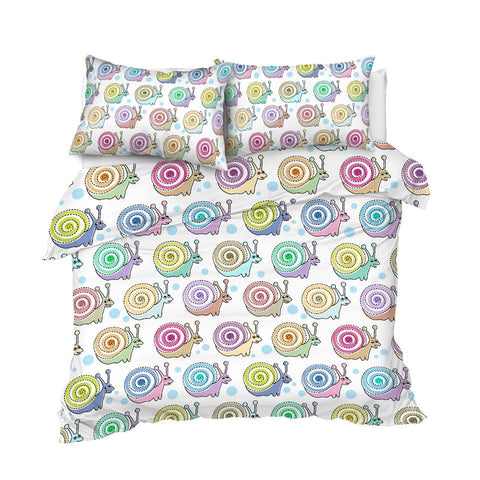 Image of Kawaii Snails Kids Comforter Set - Beddingify