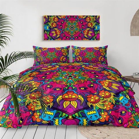 Image of Psychedelic 60s Hippie Comforter Set - Beddingify