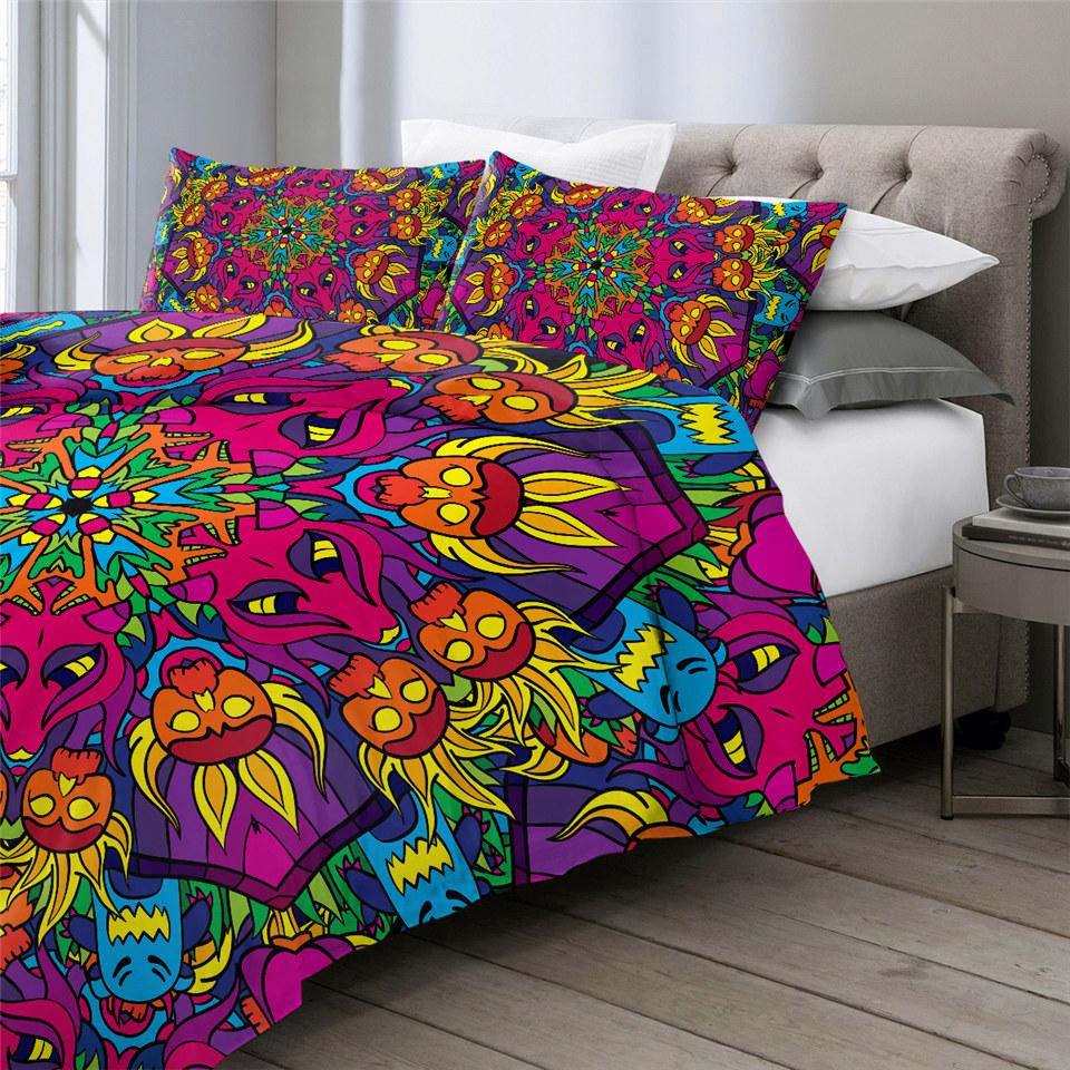 Psychedelic 60s Hippie Comforter Set - Beddingify
