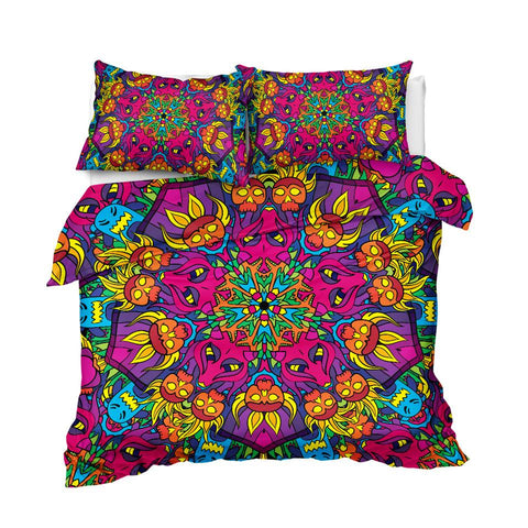 Image of Psychedelic 60s Hippie Comforter Set - Beddingify