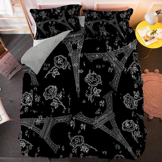Black Paris Tower Comforter Set - Beddingify