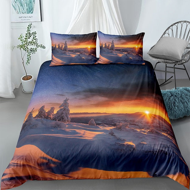 Sunrise North Pole Landscape Bedding Set - Beddingify