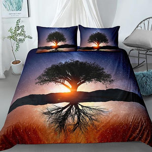 Tree and Sunset Landscape Comforter Set - Beddingify