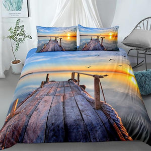 Beach Sunset Landscape Comforter Set - Beddingify