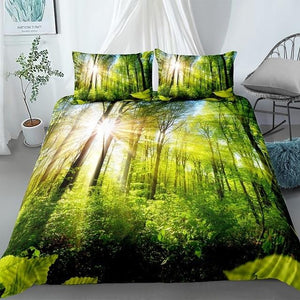 Trees Sunset Landscape Comforter Set - Beddingify