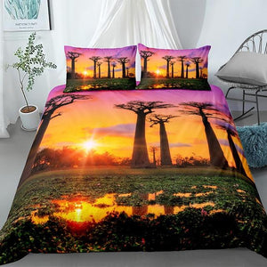 Garden By The Bay Sunset Landscape Comforter Set - Beddingify