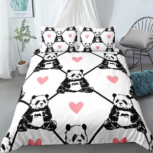 Heart Panda Bedding Set - Beddingify