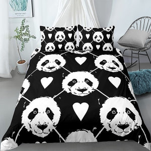 Black Panda Bedding Set - Beddingify