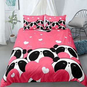 Pink Lovely Panda Bedding Set - Beddingify