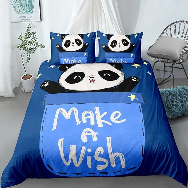 Blue Panda Bedding Set - Beddingify