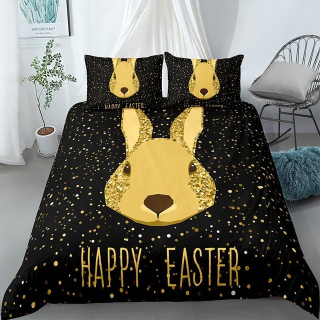 Happy Easter Rabbit Bedding Set - Beddingify