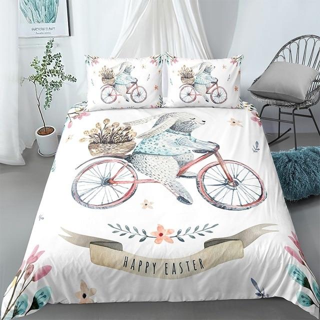 Easter Rabbit Printed Comforter Set - Beddingify