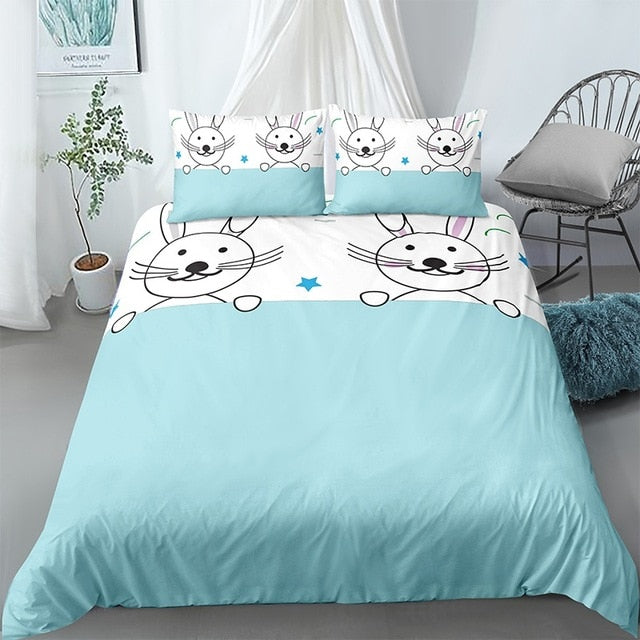 Kids Rabbit Printed Bedding Set - Beddingify