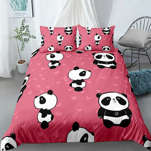 Cartoon Panda Pattern Bedding Set - Beddingify