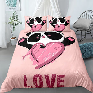 Pink Panda Bedding Set - Beddingify