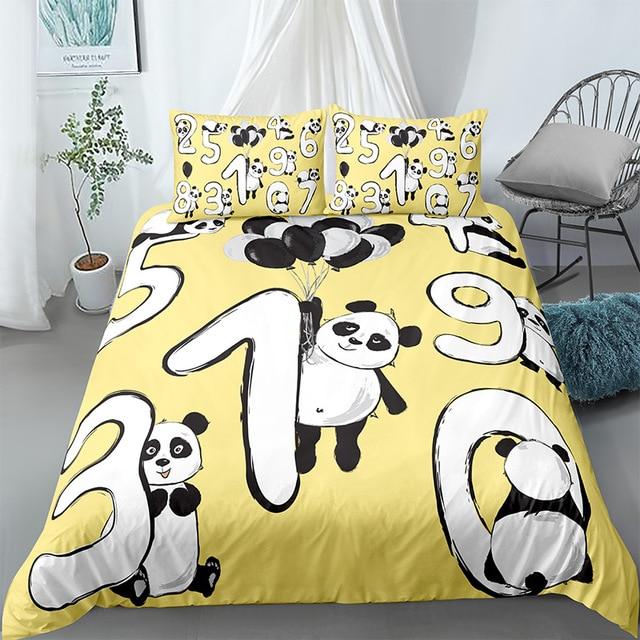 Cartoon Numbers Panda Comforter Set - Beddingify