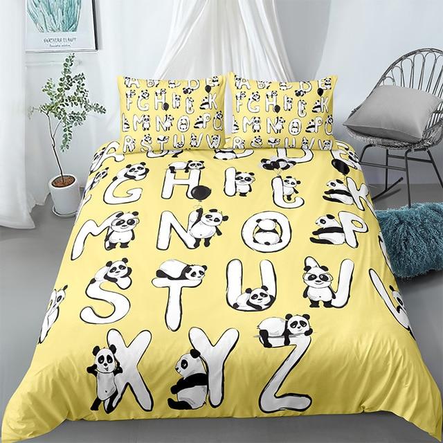 Letters Panda Comforter Set - Beddingify