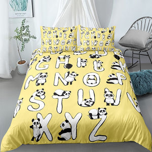 Letters Panda Bedding Set - Beddingify