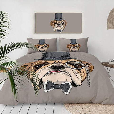 Image of Cool Bulldog Dogs Comforter Set - Beddingify