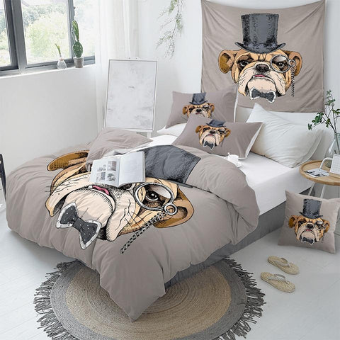 Image of Cool Bulldog Dogs Comforter Set - Beddingify