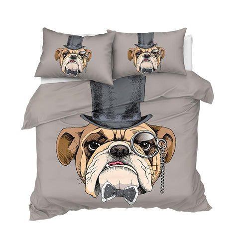 Image of Cool Bulldog Dogs Comforter Set - Beddingify