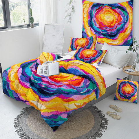 Image of Colorful Rose Bloom by Amy Diener Bedding Set - Beddingify