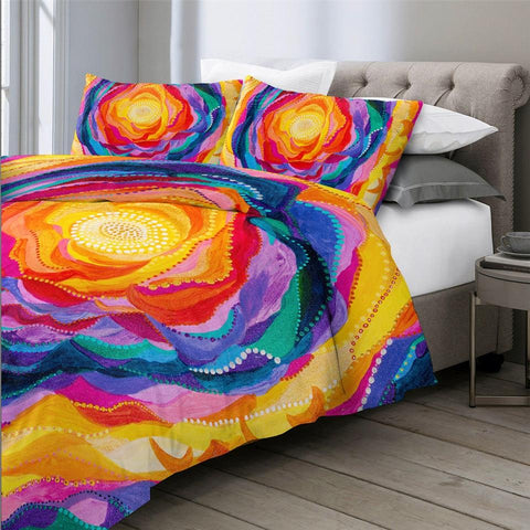 Image of Colorful Rose Bloom by Amy Diener Comforter Set - Beddingify