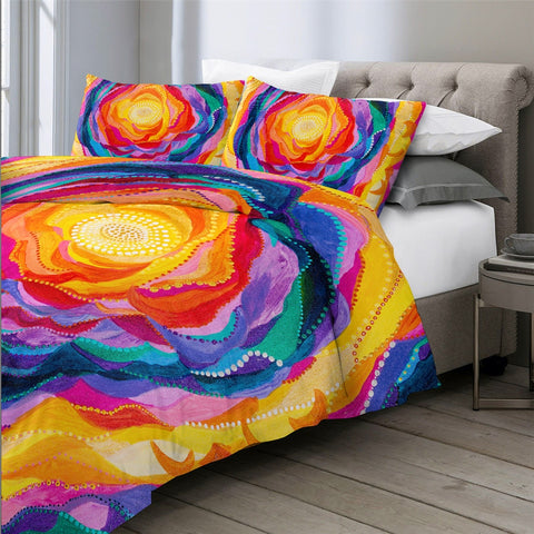 Image of Colorful Rose Bloom by Amy Diener Bedding Set - Beddingify