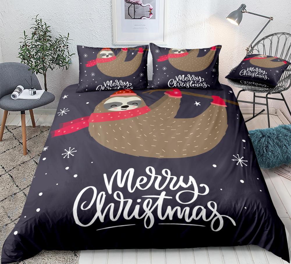 Christmas Sloth Comforter Set - Beddingify