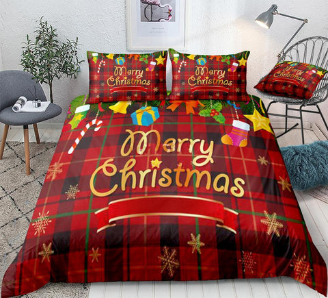 Image of Snowflake Christmas Gifts Comforter Set - Beddingify
