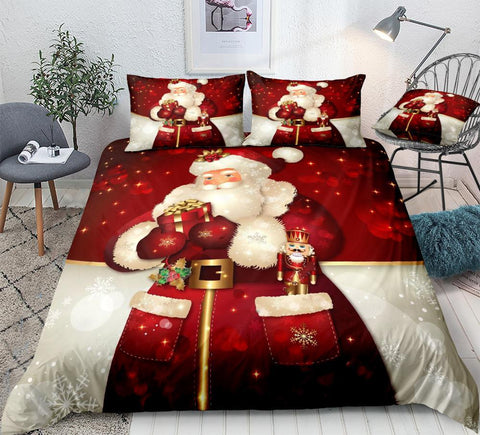 Image of Cartoon Santa Claus Comforter Set - Beddingify